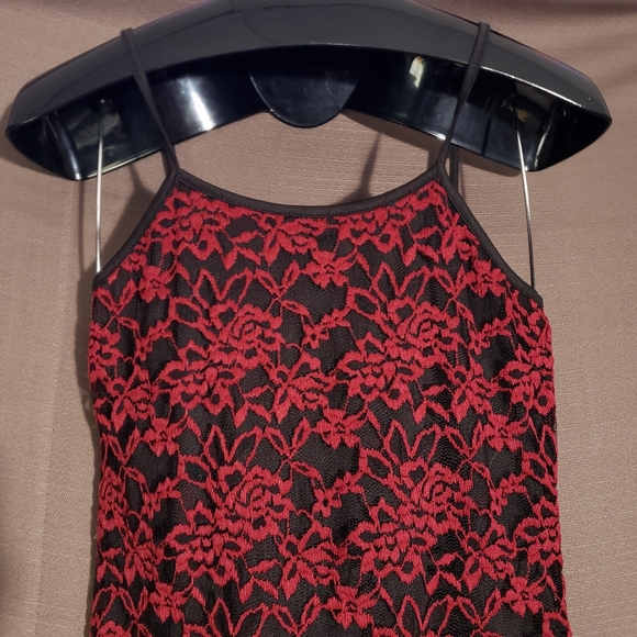 Alloy Apparel Red & Black Lace Two Layered Tank - Picture 2 of 8
